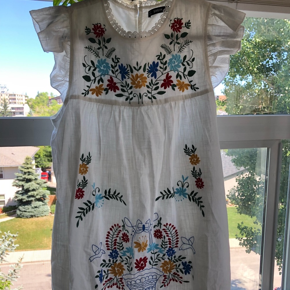 White Embroidered Dress